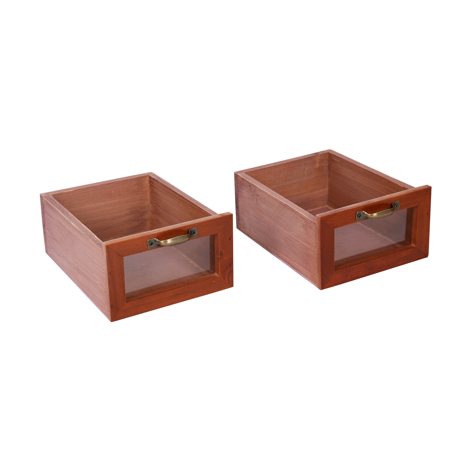 Vintage Desk Organizer Wooden Tabletop Storage Box with 3 Drawers for Office