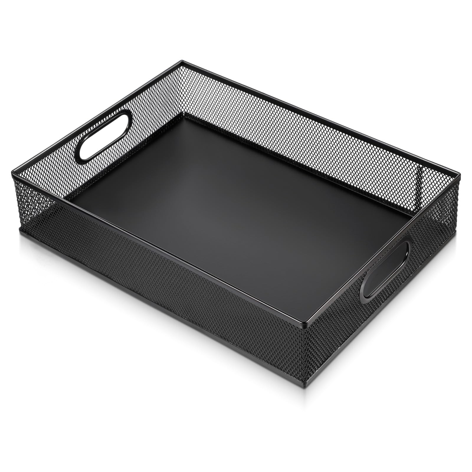13×9 Inch Black Metal Mesh Desk Drawer Organizer A4 Paper Letter Mail Tray