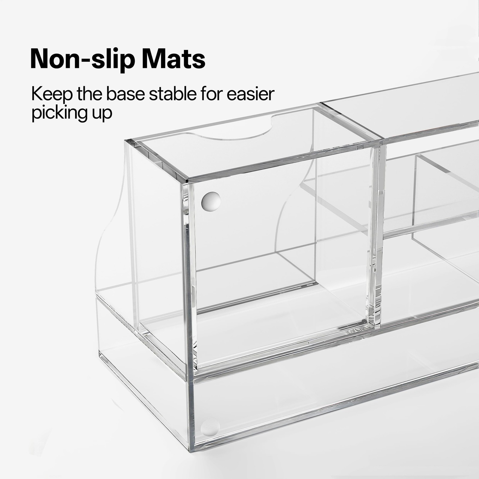 HBlife Acrylic Desk Organizer with Drawer, Pen & Pencil Holder, Clear