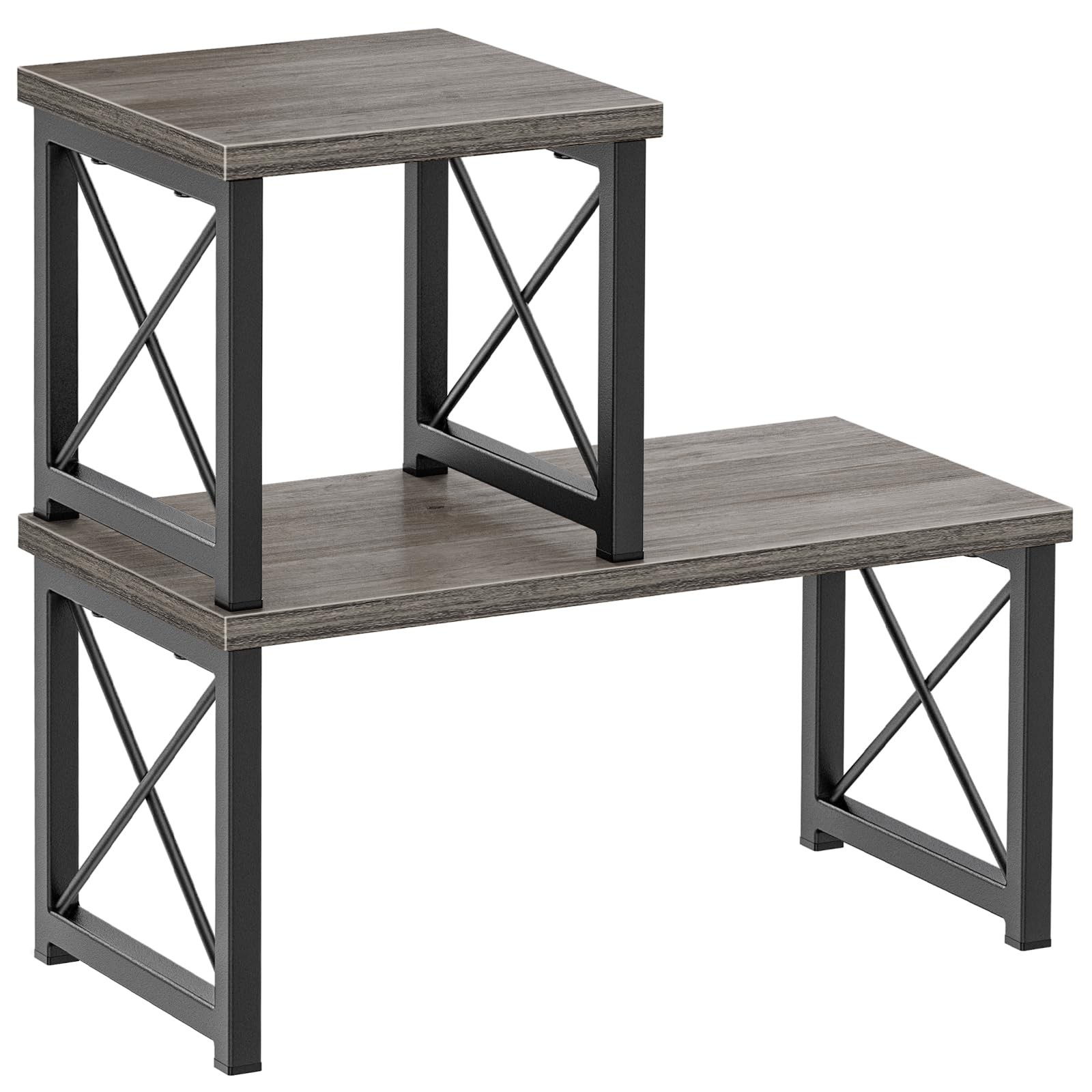 Honiter Desk Shelf for Top of Desk, Wood Desktop Shelf, 2 7.6in-1 Pack, Grey