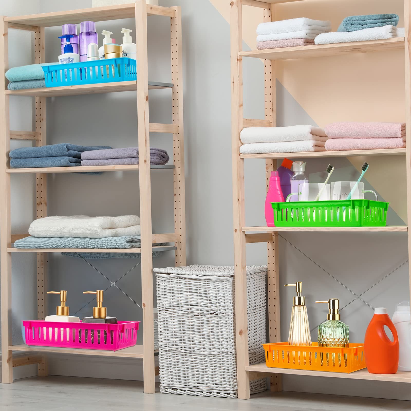 16 Pcs Classroom Storage Baskets Bins Crayon Holder Box Plastic Organizer Pla…