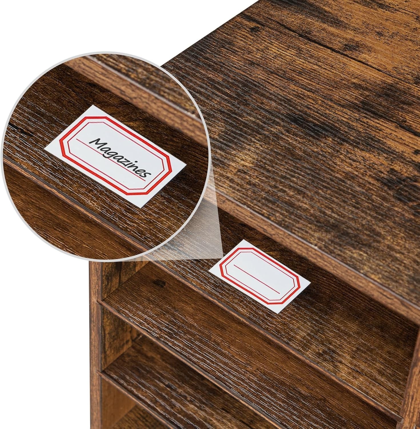 Literature Organizer, 27 Compartments Wooden Mail Organizer, Countertop Liter…