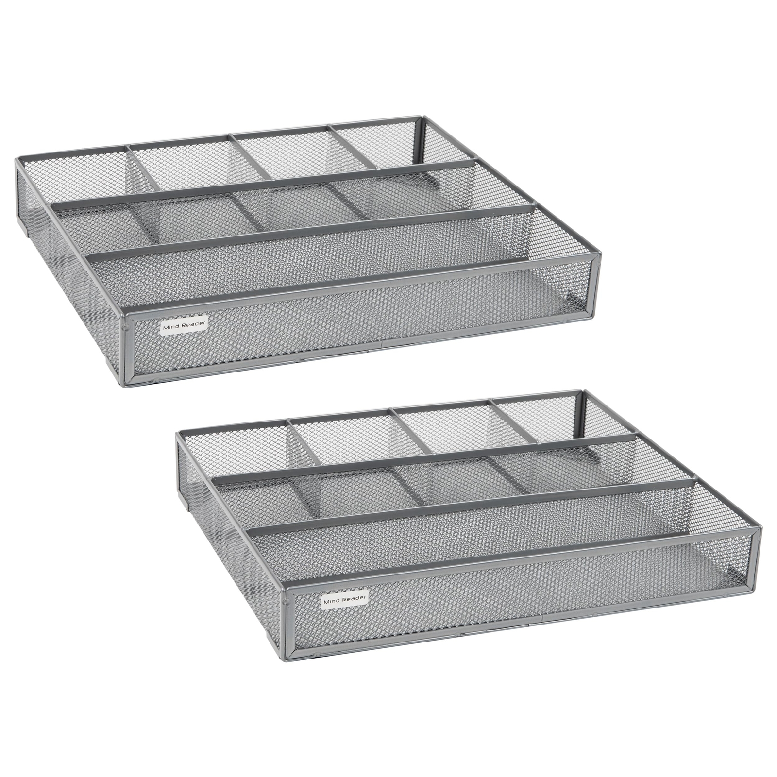 Metal Mesh Drawer Organizer Tray 15″x12″ Office Utensil Storage Silver