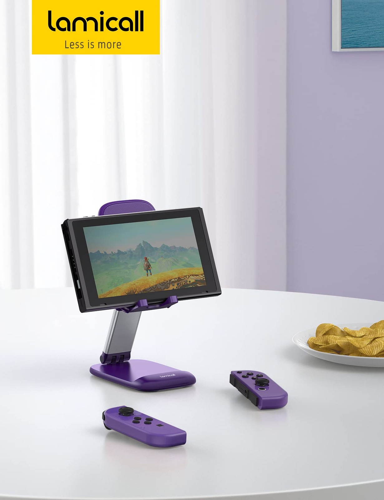 Lamicall Purple Phone Holder for Desk – Dark Cellphone
