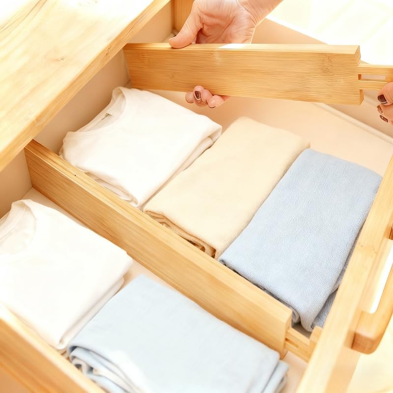 Drawer Organizer, 4-Pack Adjustable and Expandable Divider Insert for Kitchen…