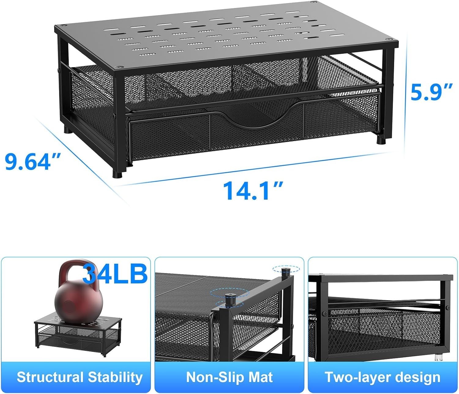 4 Tier Desk Organizer File Holder Tray Drawer Office Storage Pen Holder