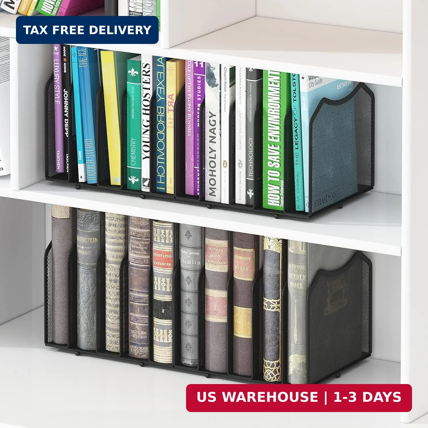 Simple Trending 5-Section File Organizer for Desk, Vertical File Sorter for Offi
