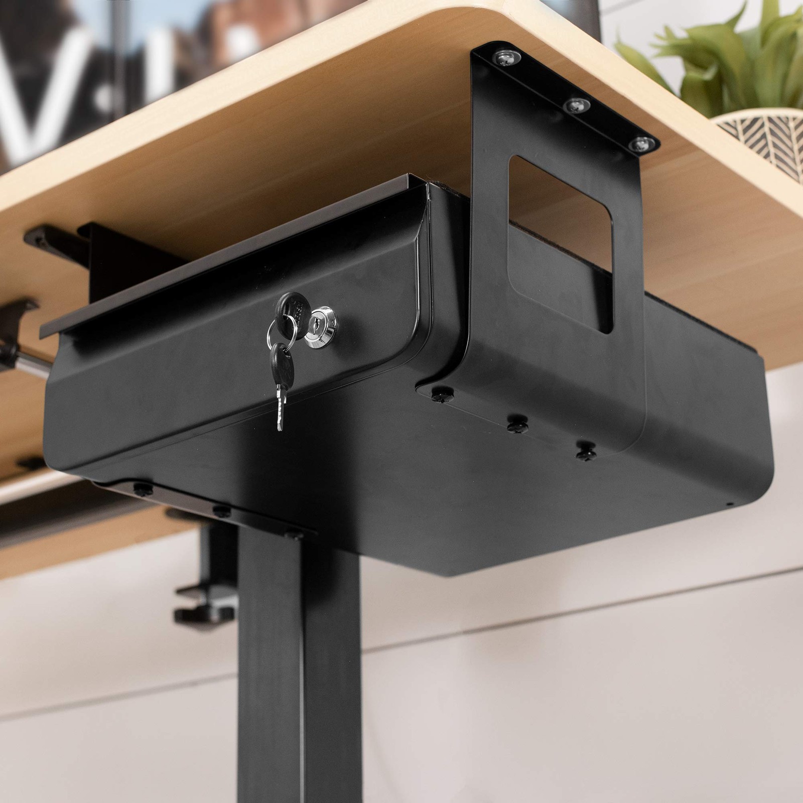 VIVO 13 inch Under Desk Mounted Pull-Out Drawer, Secure Lockable Sliding Office