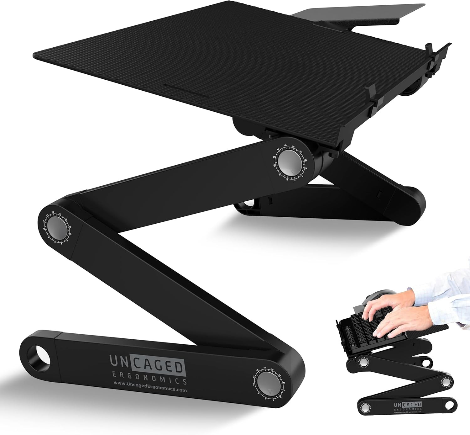 WorkEZ Adjustable Computer Keyboard Stand for Desk, 18L x 11W inches, Black