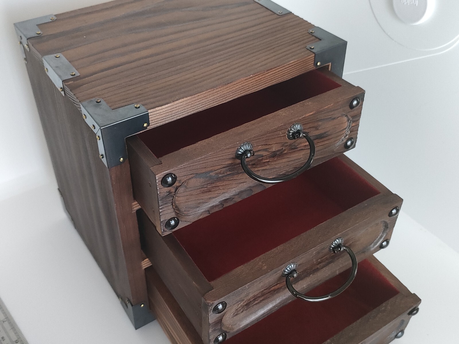 Wood Chest Showa Vintage Limited Japan W19cm x D17cm x H21cm