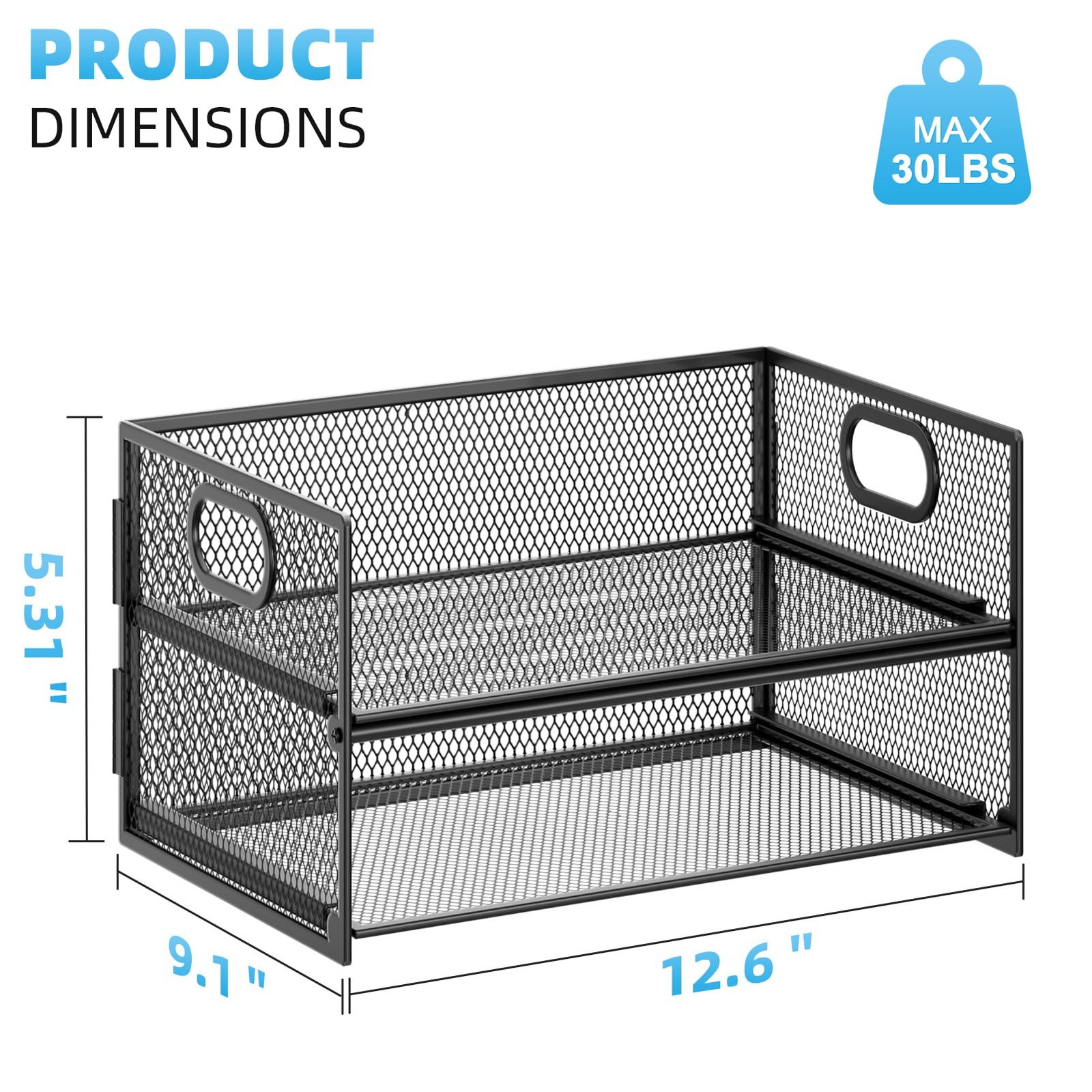 Marbrasse 2 Tier Paper Organizer Letter Tray, Mesh File Organizer with Handle…