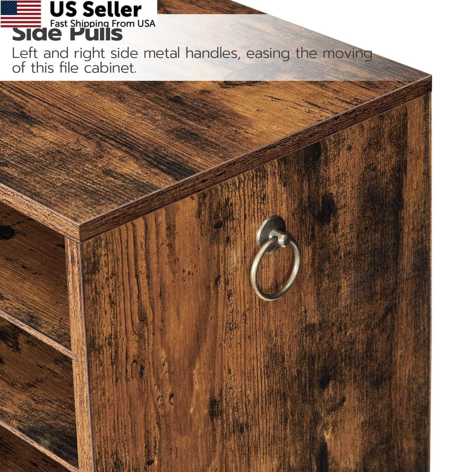 HOOBRO Countertop Mail Sorter 28.1″L x 11.8″W x 13.3″H, Rustic Brown