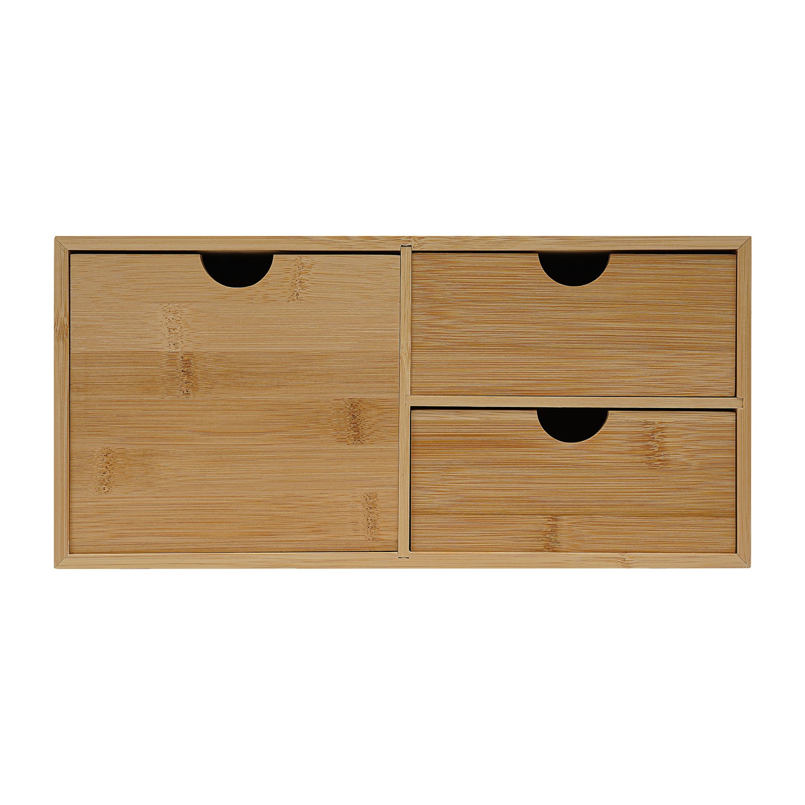 Bamboo Desk Organizer Drawer Tabletop Storage Organization Box Home