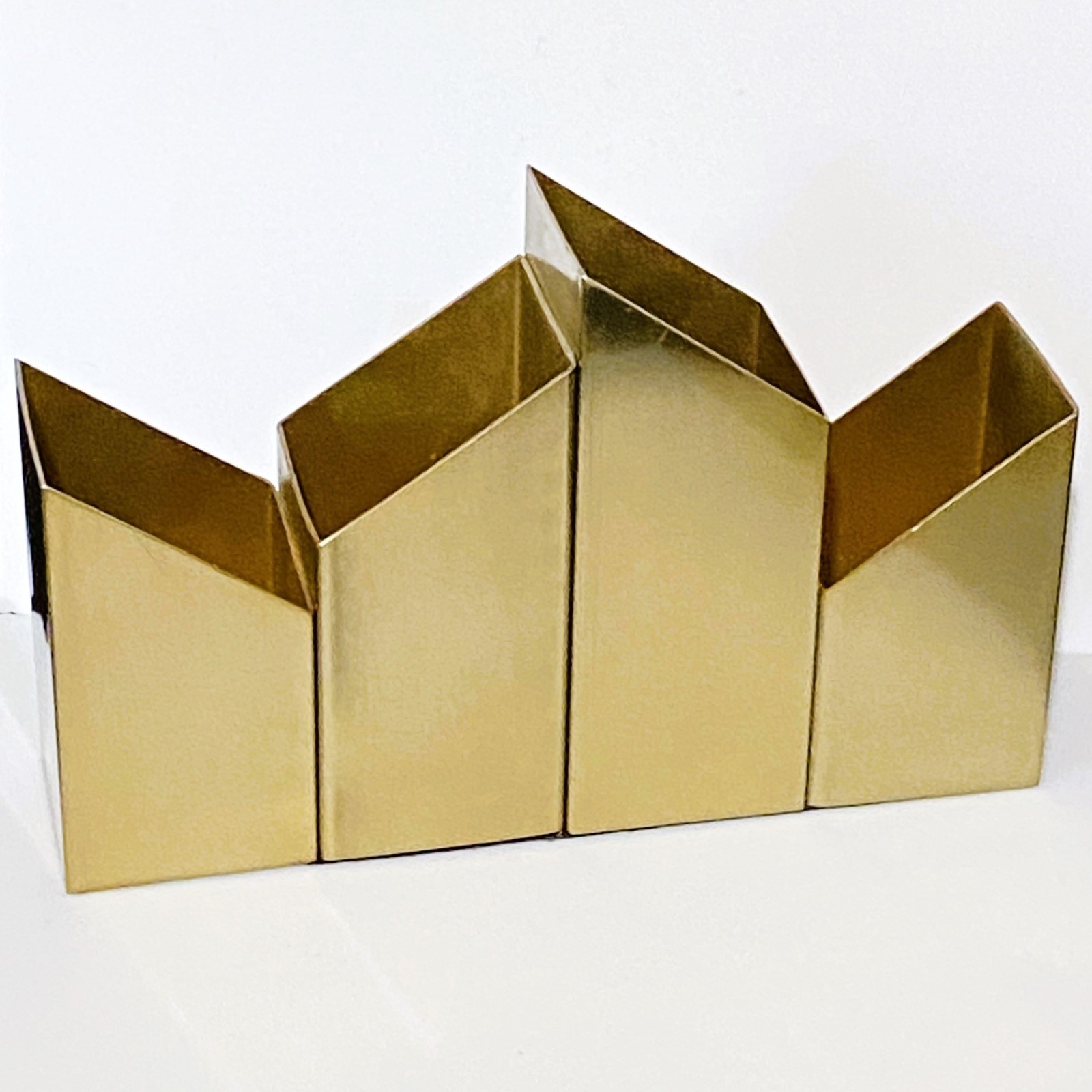 Nate Berkus Asymmetrical Desk Organizer, Brass With Brushed Finish