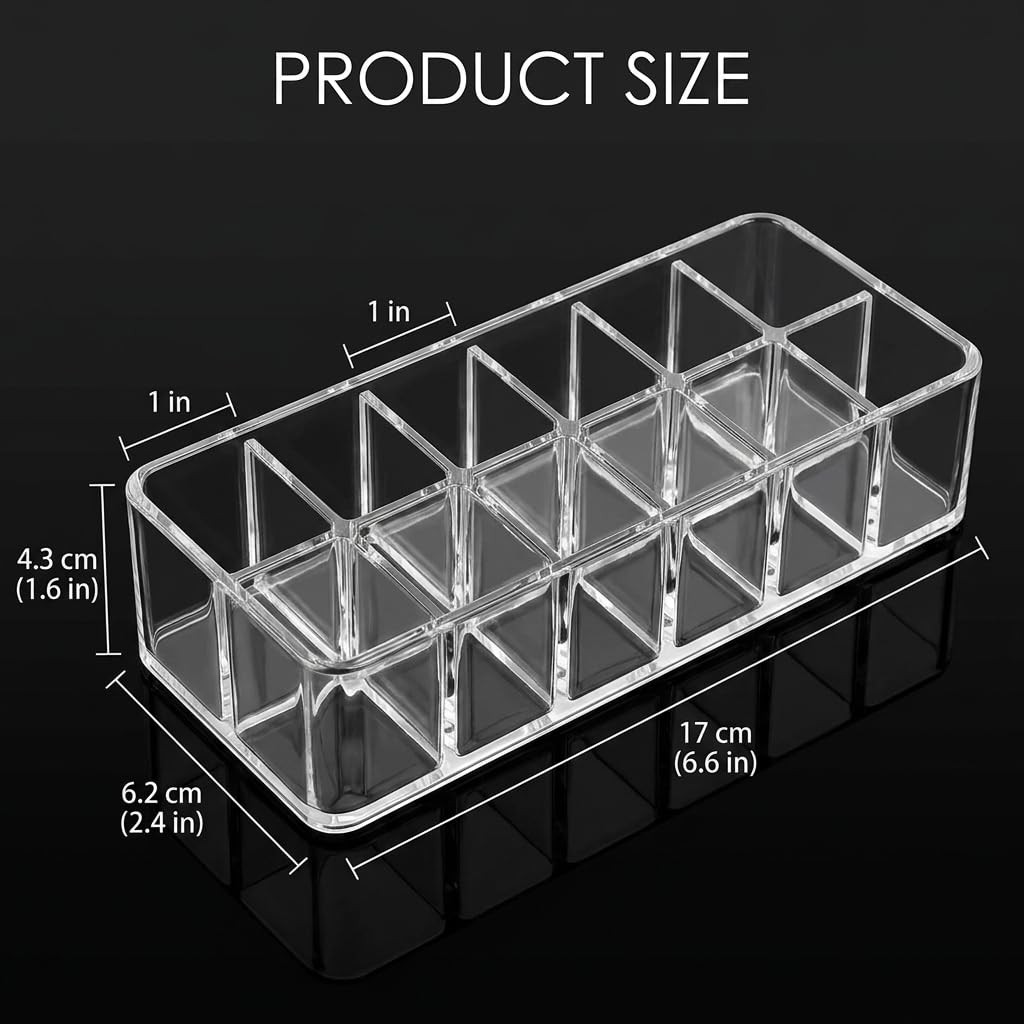 Essential Oil Organizer Holder, 12Slots Storage Transparent