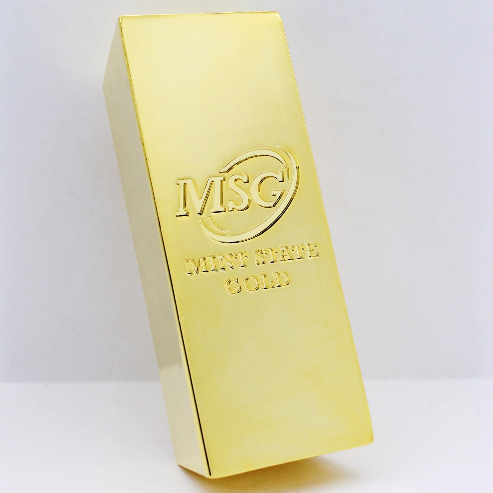 1 lb Gold Plated Bar (Trapezoid Ingot) 18K Paperweight – Element Design with Cer