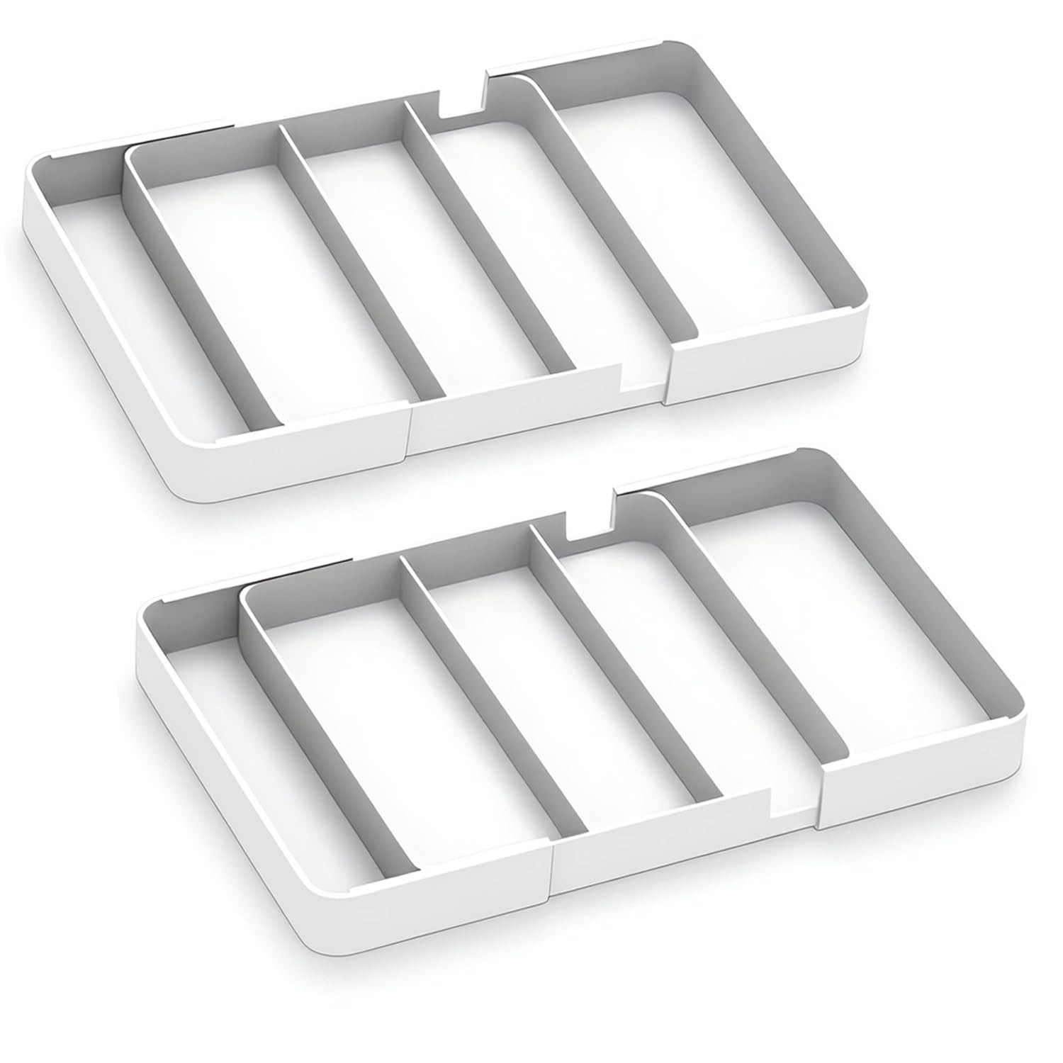 Yagizaai 2 Pack Shallow Drawer Organizer 1.57″ H, Modular Expandable Desk Div…