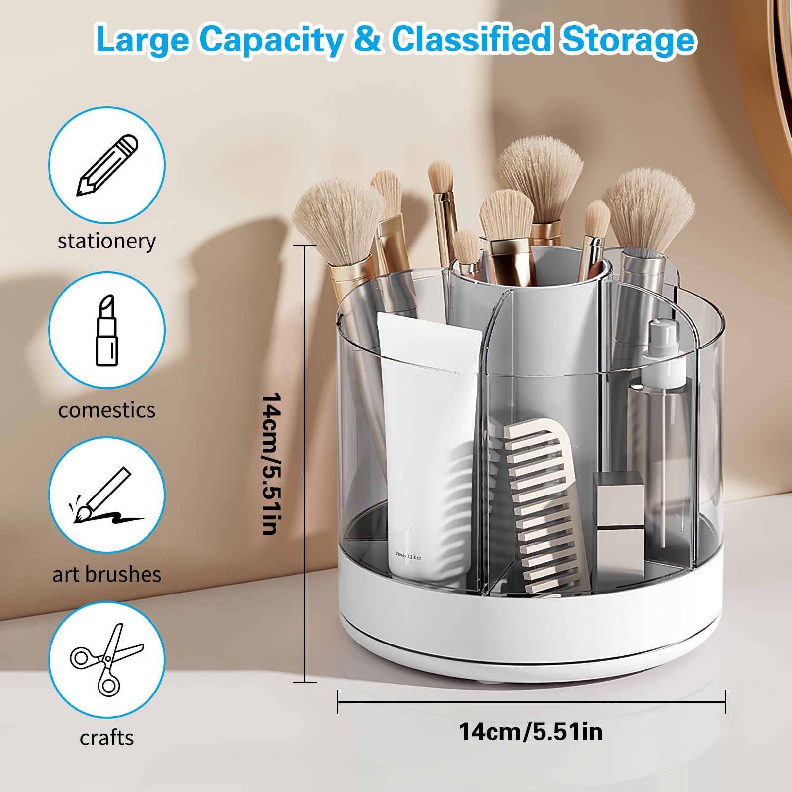 Rotating Desk Pen Holder Stationery Organizer Desk Tidy Organizer for Pencil …