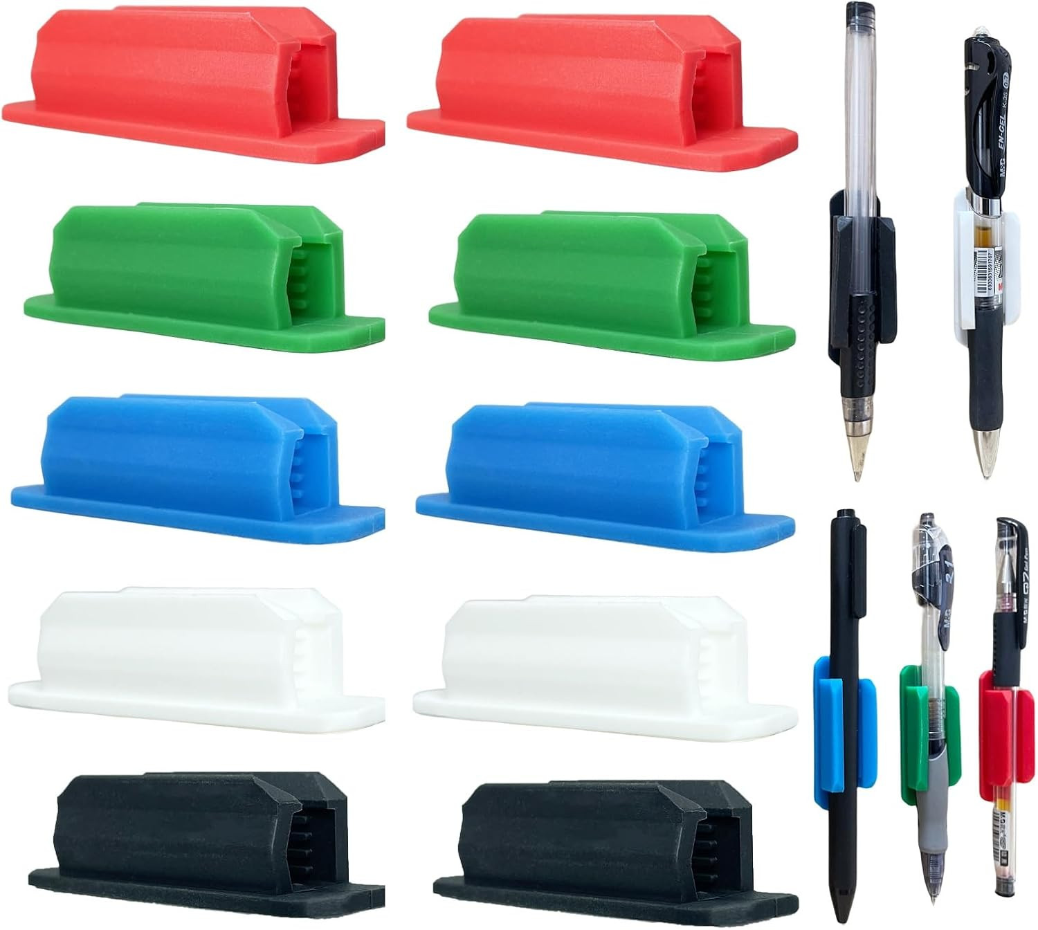 10Pcs Adhesive Pen Holder Clip Pen Holder Silicone,Pen Holder for Desk,Marker Ho