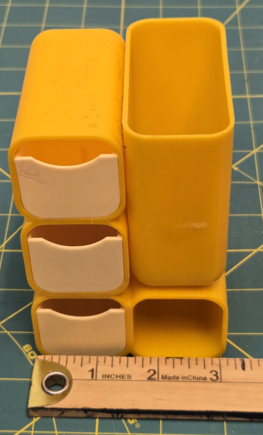 MCM Atomic Modular Desk Organizer Yellow 3 Drawers 1 Cup