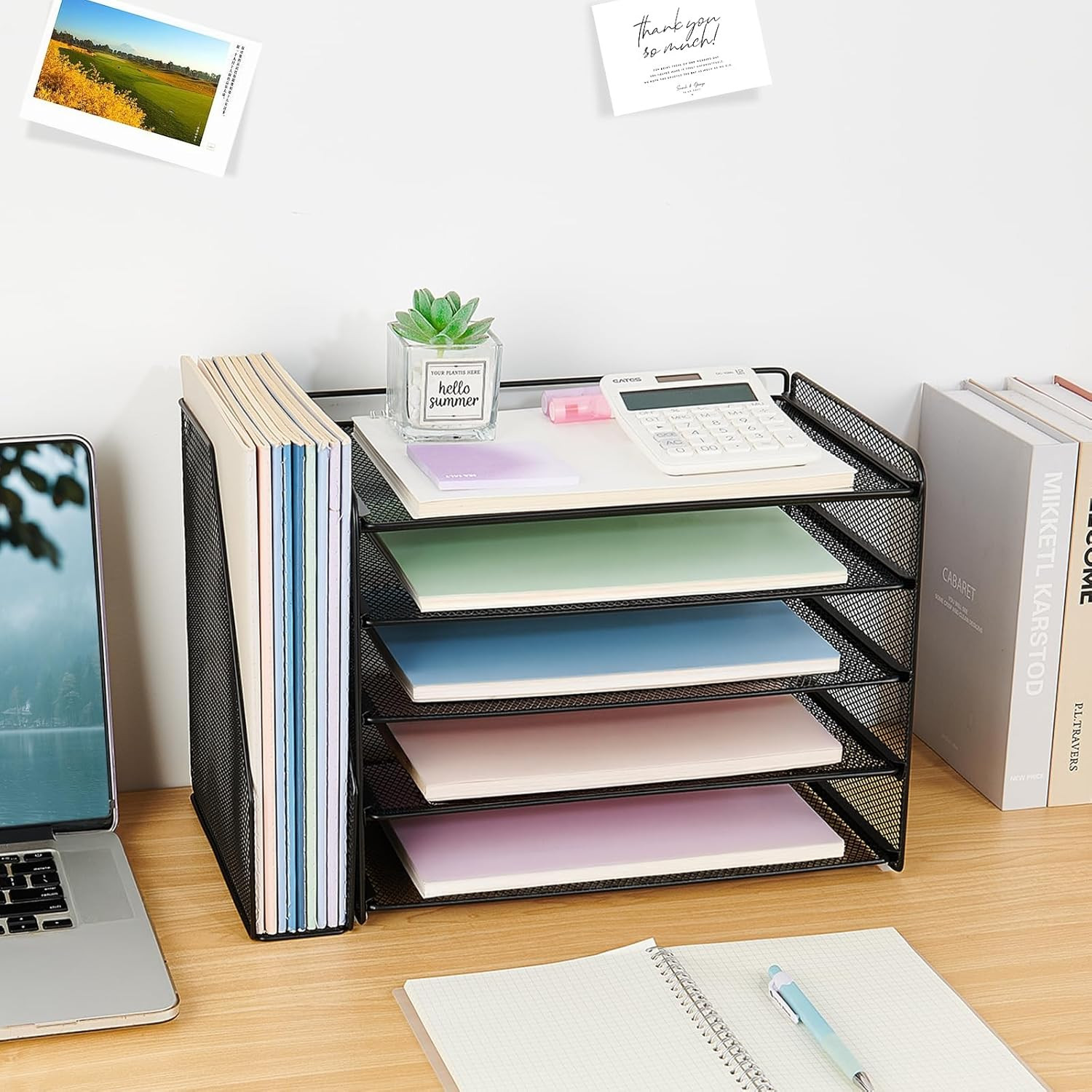 Desk Organizers and Accessories, 5-Tier Paper Organizer Letter Tray with Magazin