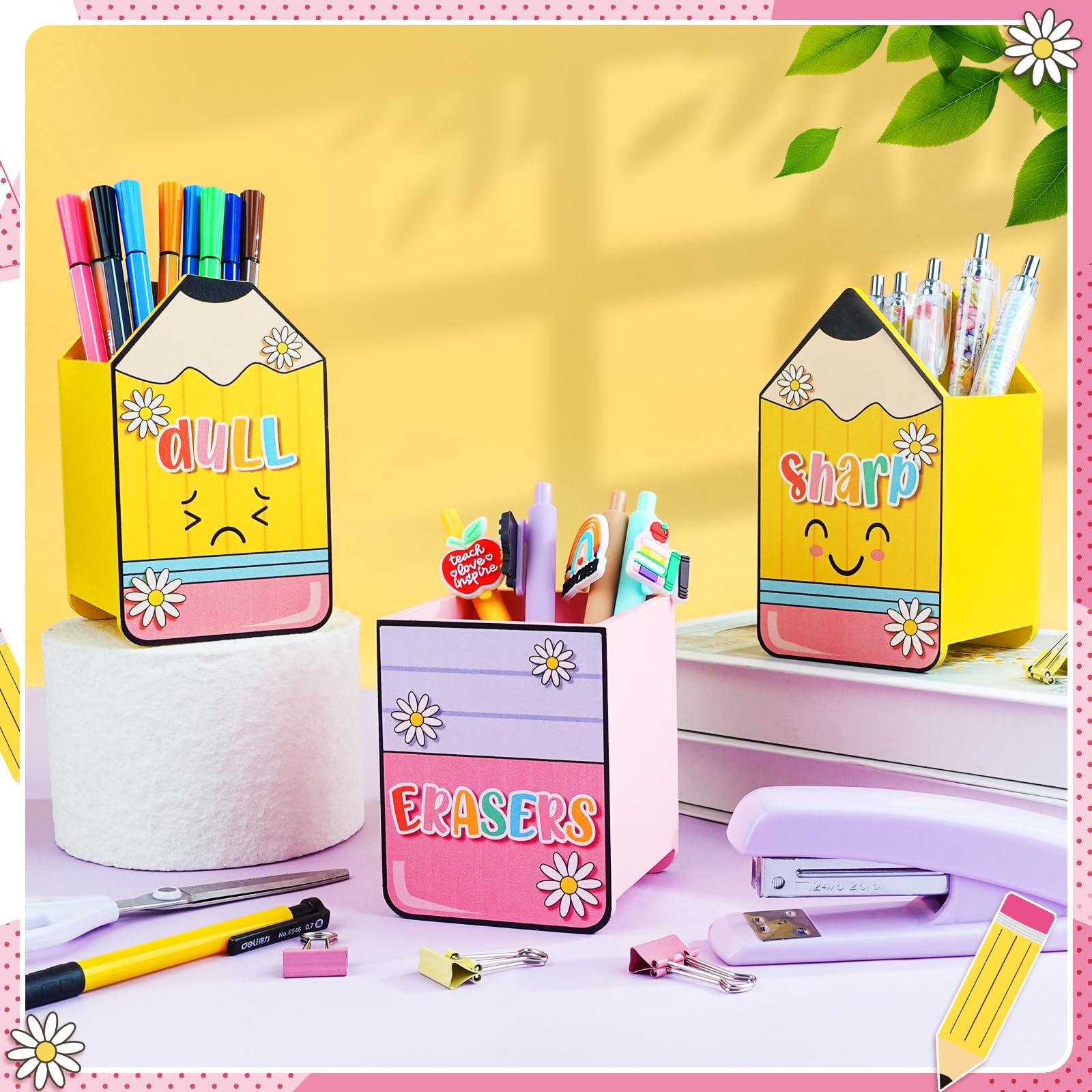 3 Pcs Sharp and Dull Pencil Holder for Classroom Teacher Appreciation Gifts E…