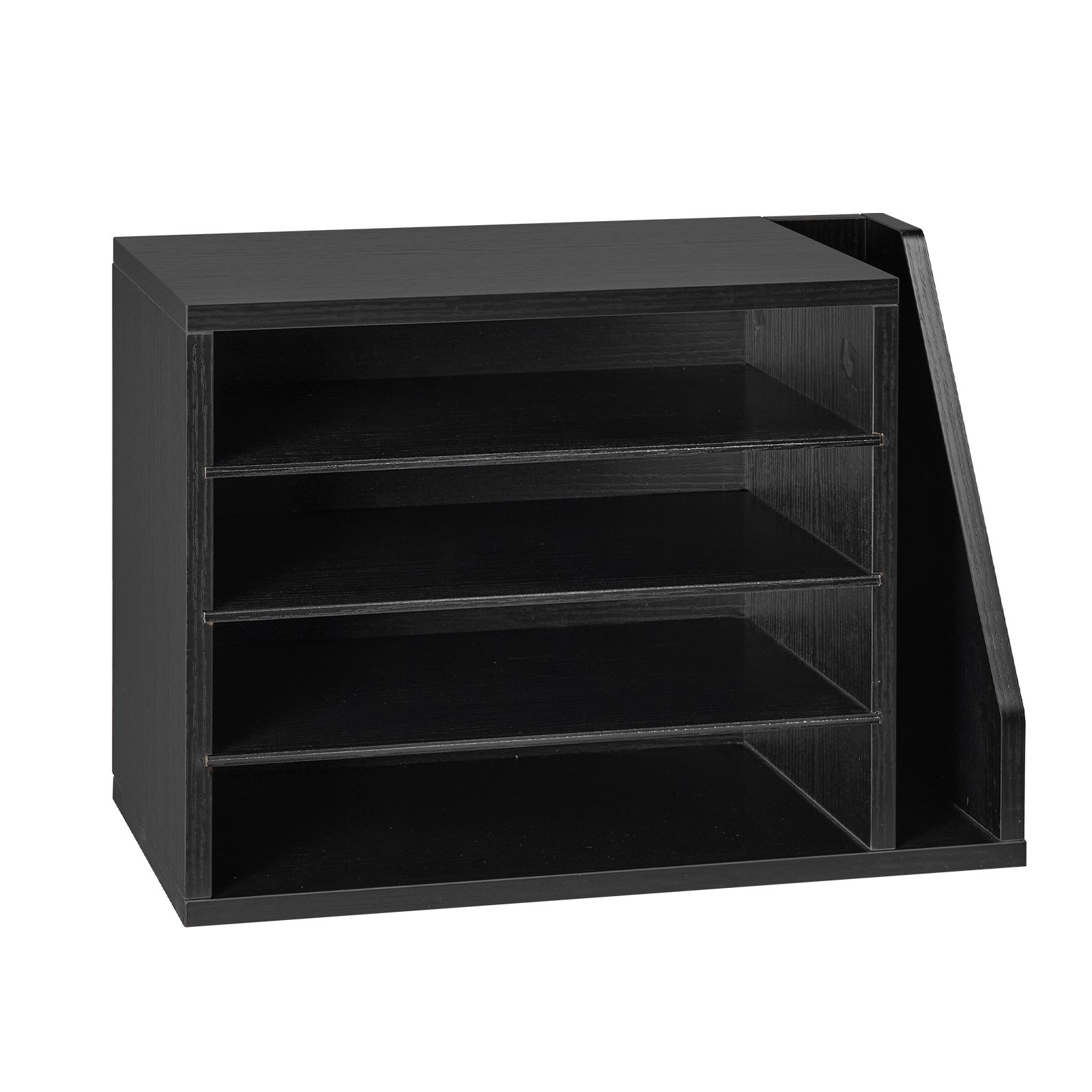 Uimoso 4-Compartment Office Mail Organizer with Adjustable Shelves, Black