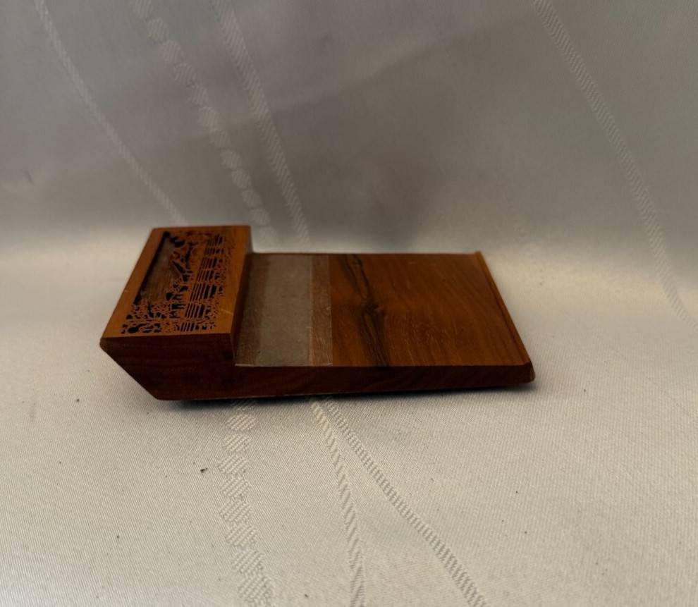 Wooden Laser Engraved Handcrafted Desk Organizer – For 3”x3” Sticky Note Holder