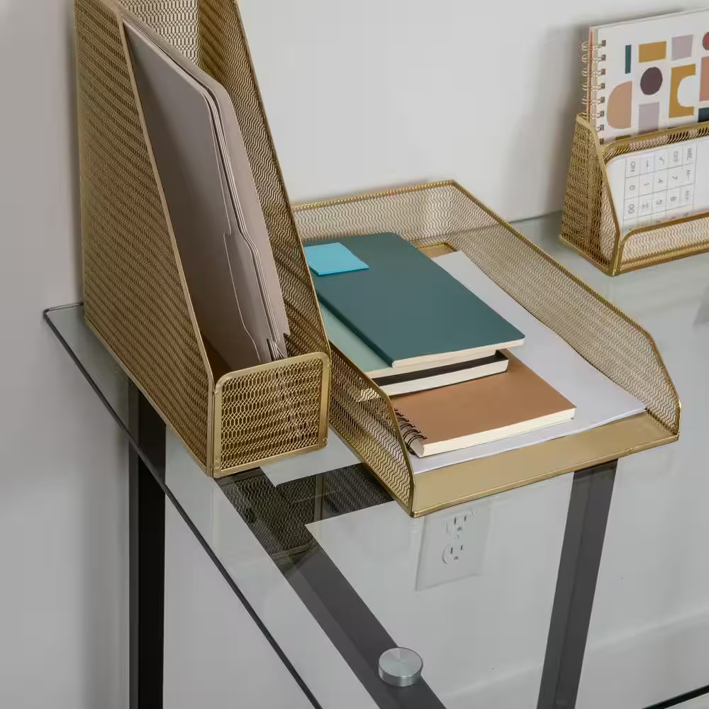 Gold Desk Organizer Set of 2