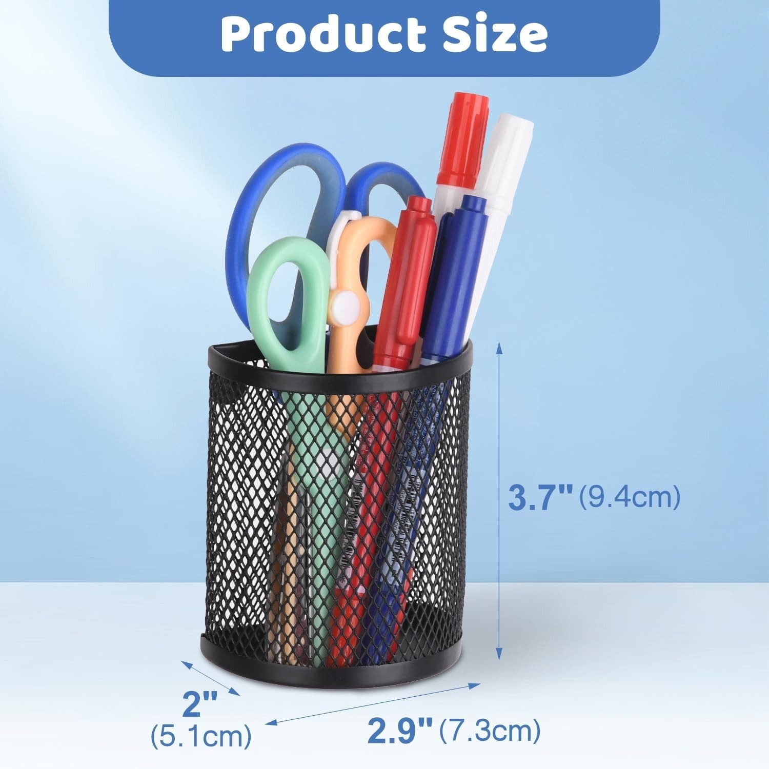 2 Pack Black Magnetic Pencil Holder – Modern Storage for Class & Office Supplies