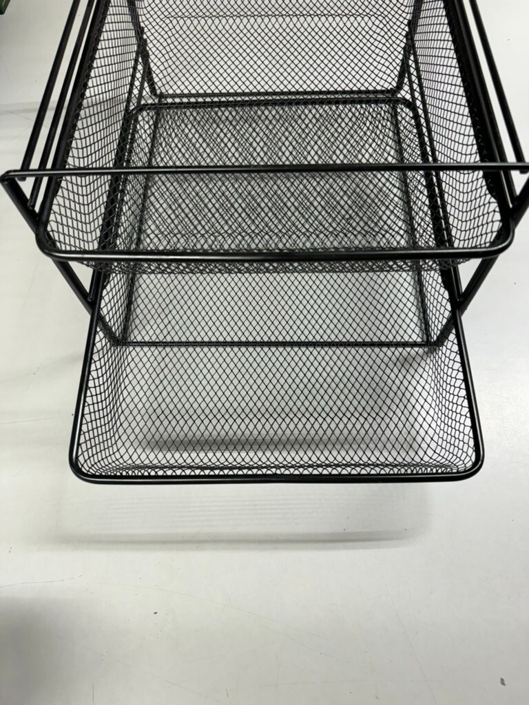 2 Tier Metal Mesh Desk Organizer for Files/Folders – Drawers – Collapsible