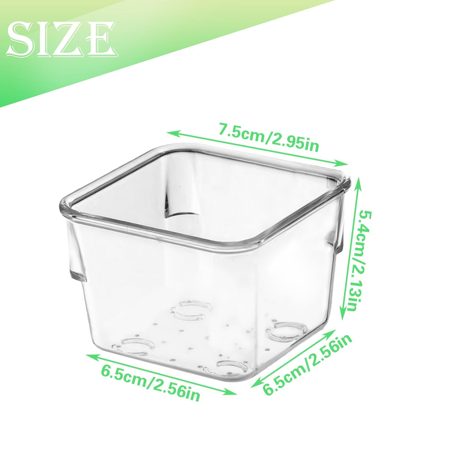 8 PCS Stackable Clear Drawer Organizers 3″ x 3″ x 2″ Square Trays Small Makeu…