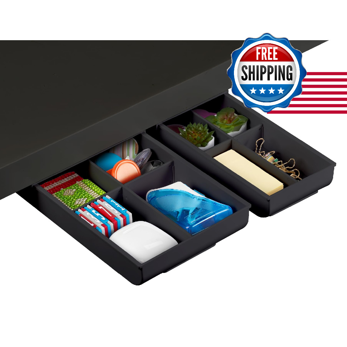 Bostitch Konnect Under Desk Drawer Self-Adhesive Slide Out Storage Organizer 4