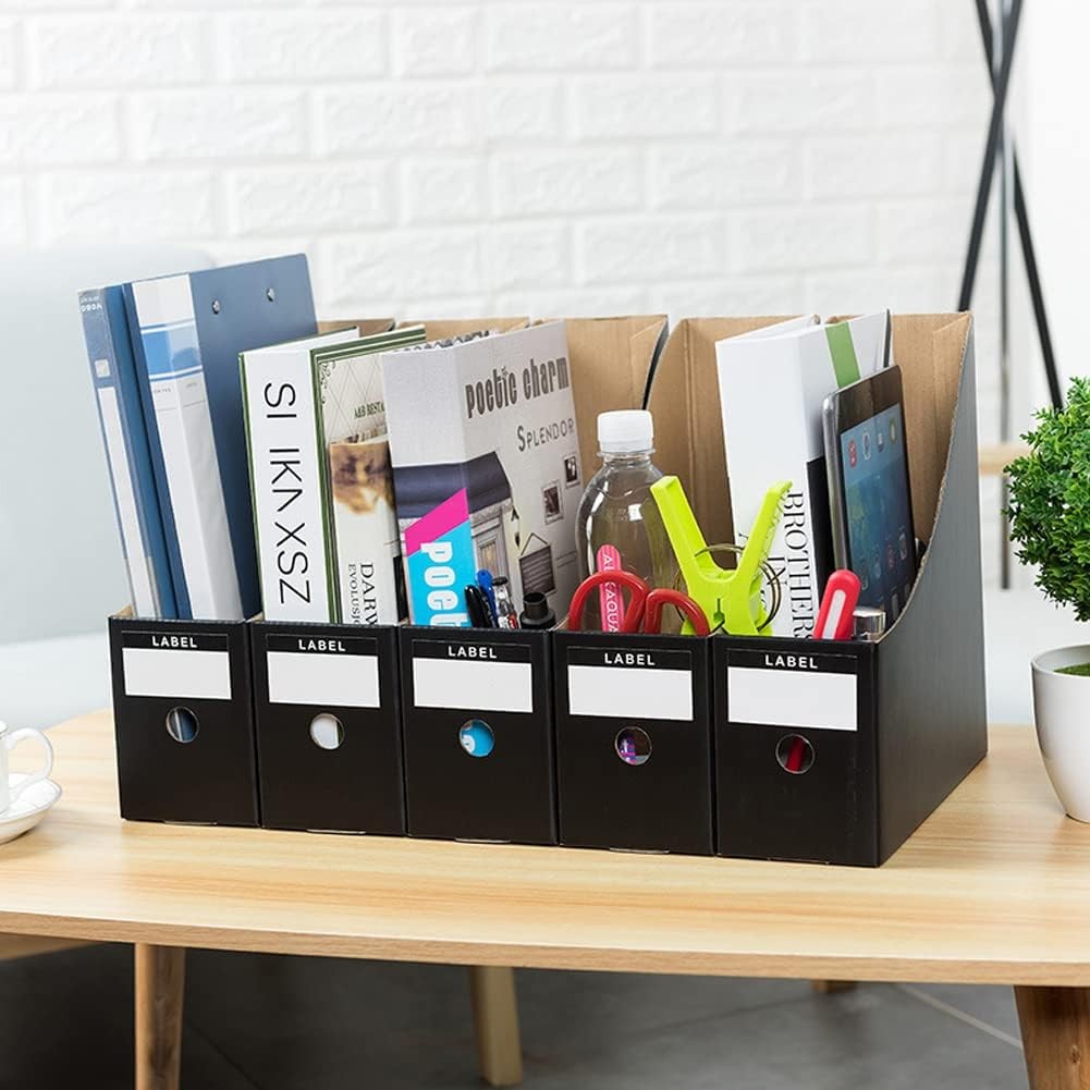 Foldable Desk File Holder Organizer Sturdy Cardboard Magazine Storage Box