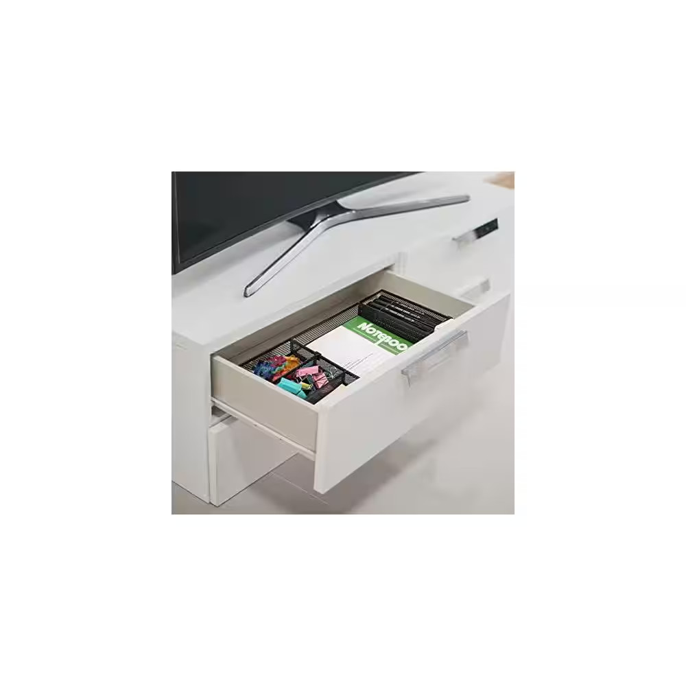 Desk Drawer Organizer Tray 1-Pack Metal Mesh Adjustable Compartments 6 Grid Mult