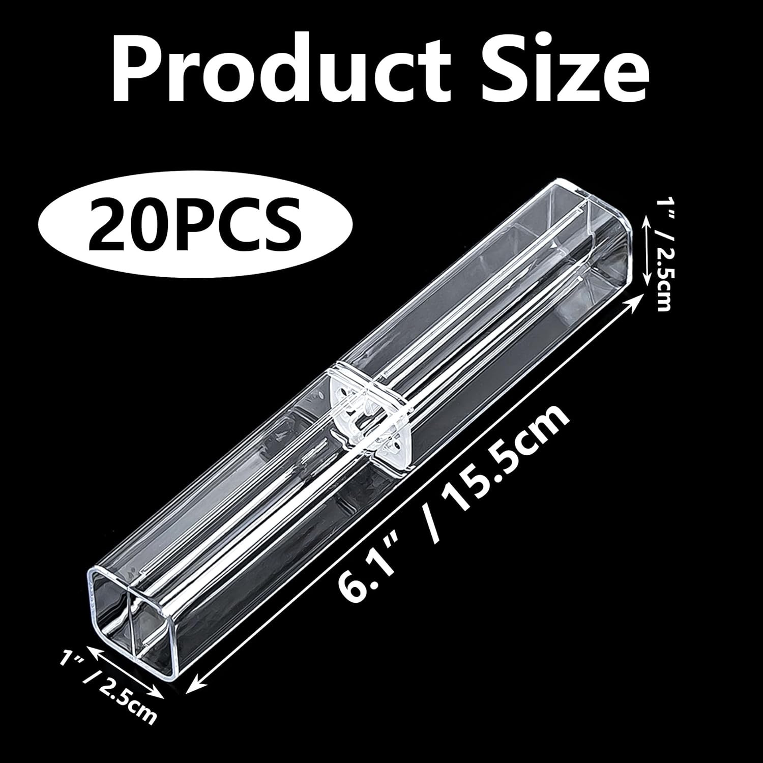 Acrylic Clear Pen Gift Box – 20 Pcs Reusable Ballpoint Storage Case SHIPS FREE