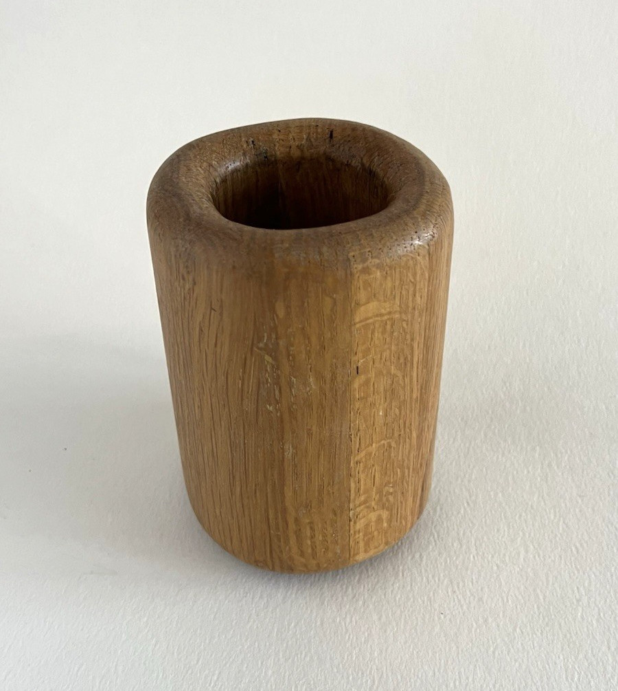 Vintage 1980s – Eldon Woodline Oak Pen Pencil Holder – 4.5″ x 3″
