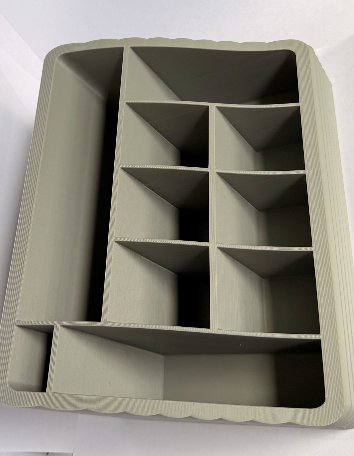 Gray Plastic Desktop Organizer Tray Insert with Multiple Compartments
