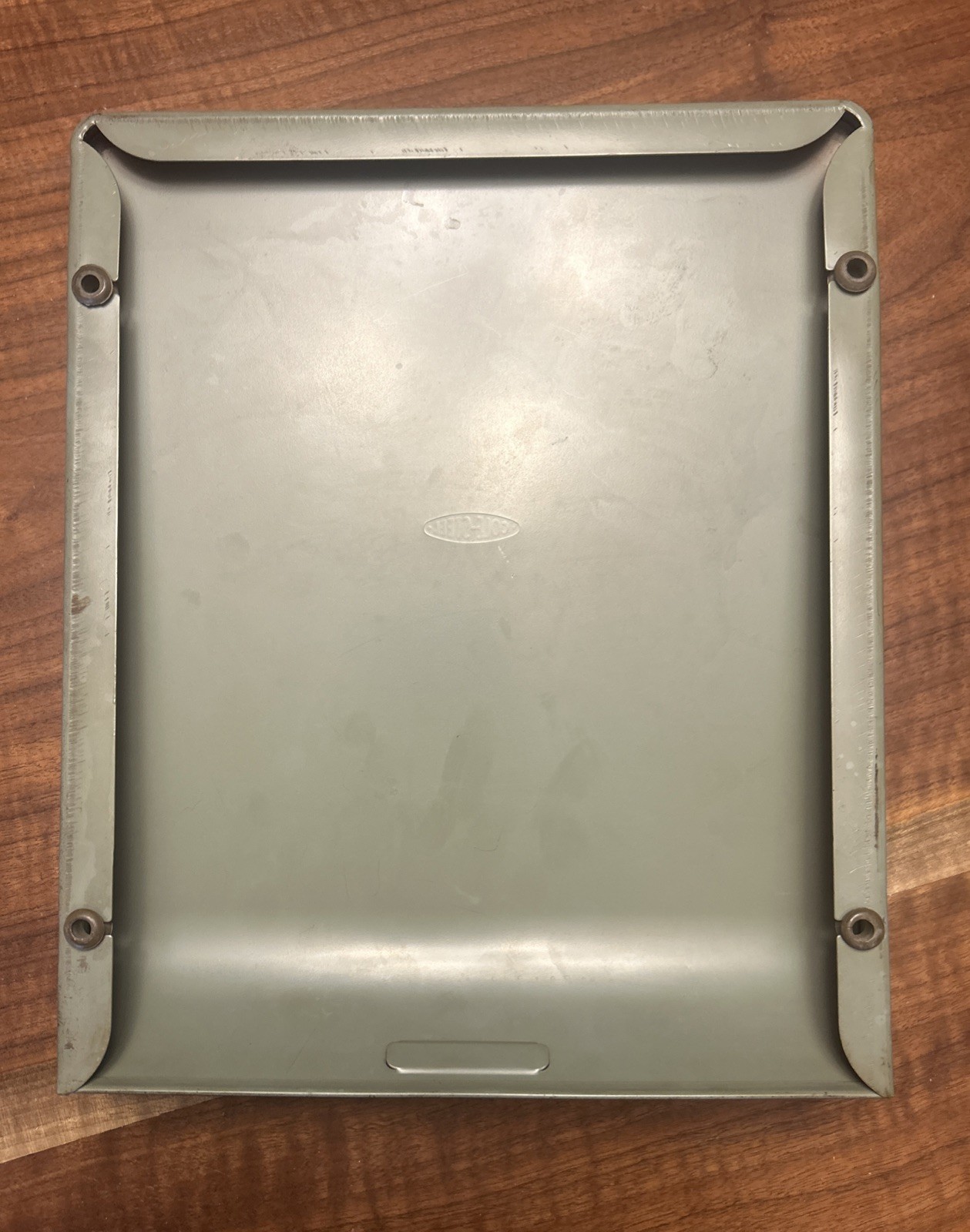VINTAGE DESK TRAY ORGANIZER HEAVY STEEL Cole-Steel Dull Green