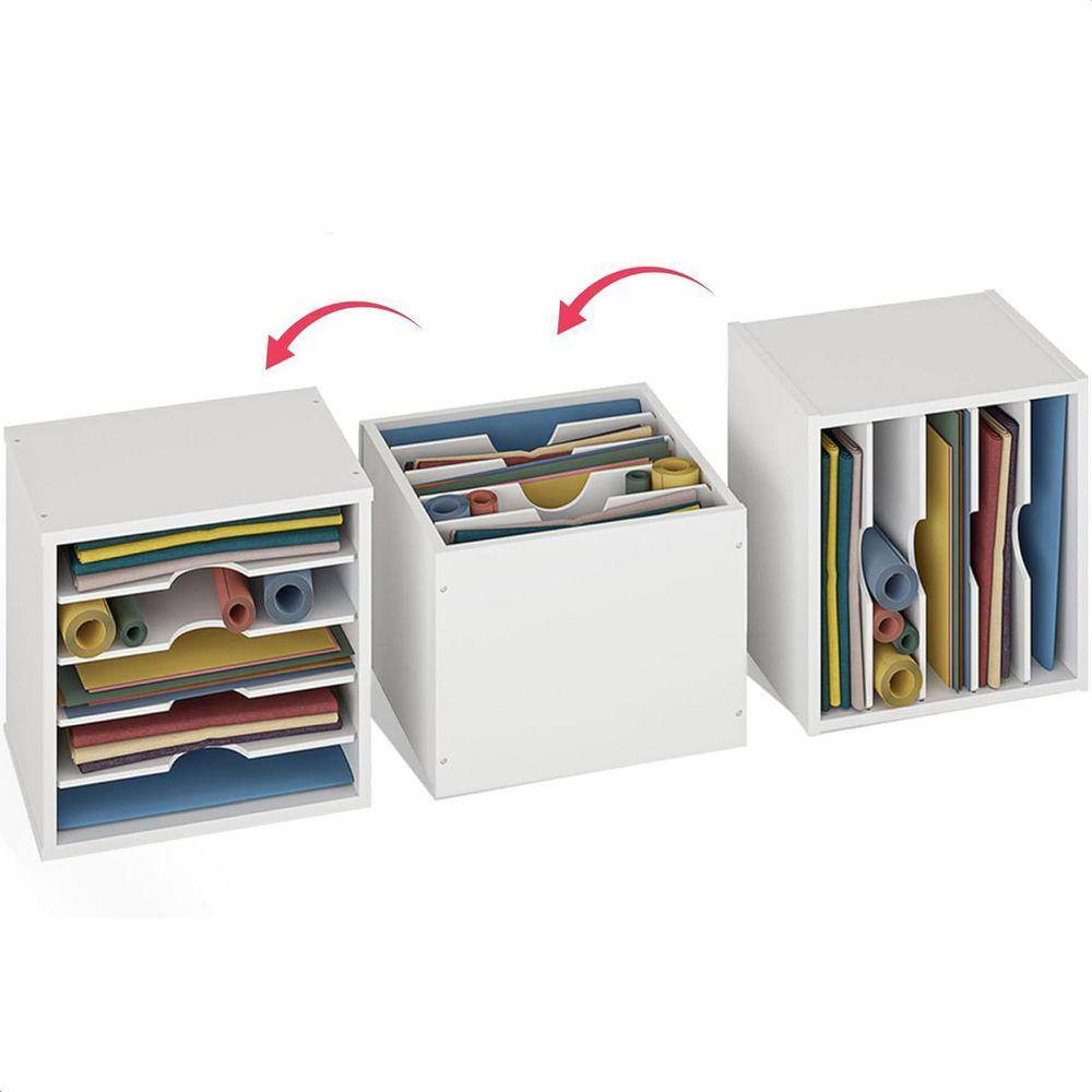 White 13.6 In. X 12 In. Wood Modern Desk File Organizer