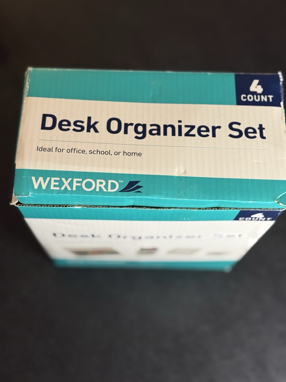 Wexford Desk Organizer 4 Piece Set, Ideal for Office, School, Home – Gold – New