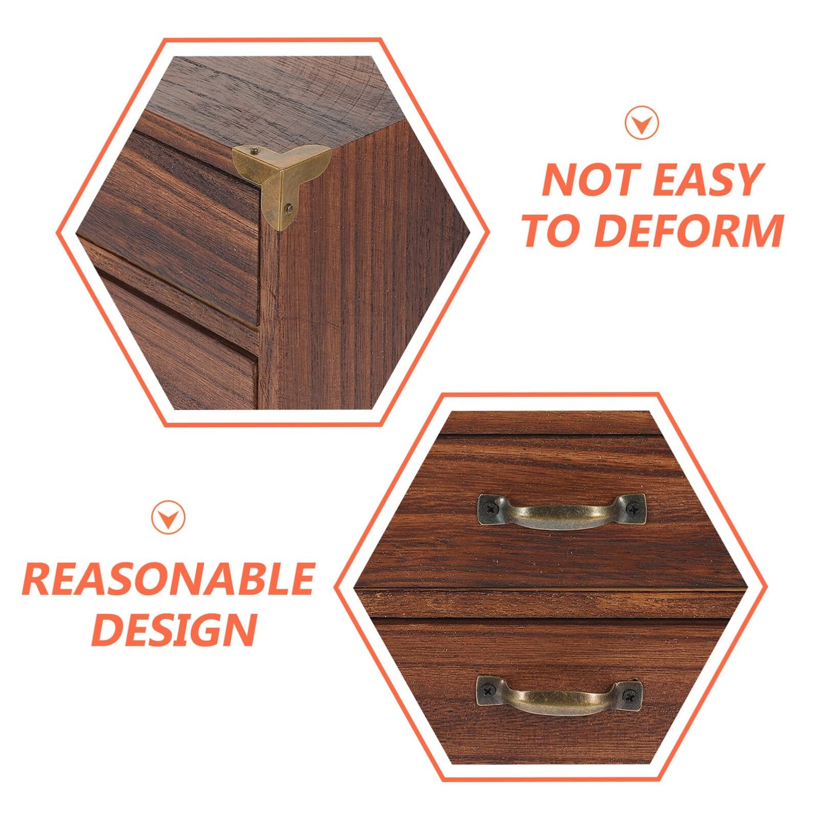 Alipis 2 Drawer Wooden Desktop Organizer – 24.00X18.00X13.00CM, Coffee 1