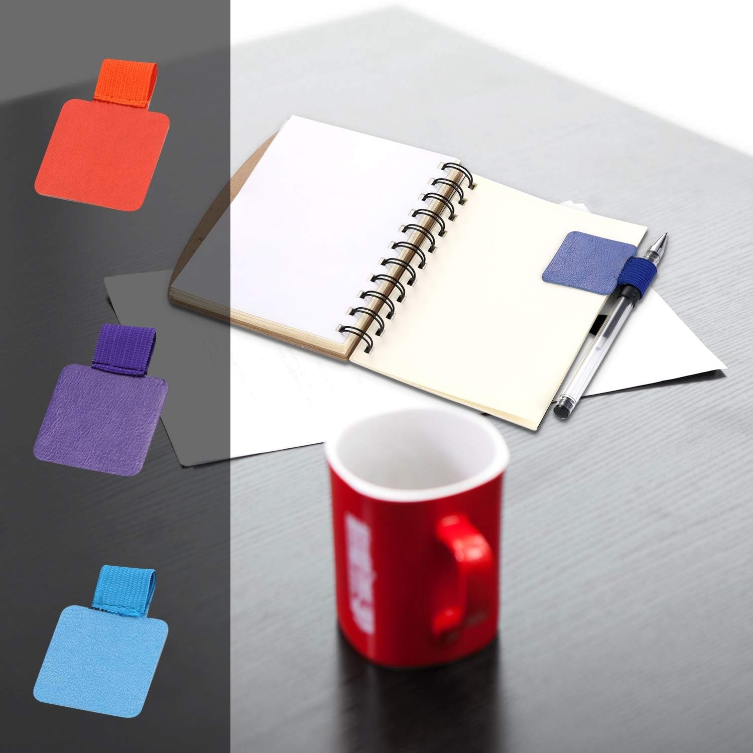Pen Loop Holder Set 12 Pack Self-Adhesive Pencil Holder Elastic Design Notebooks