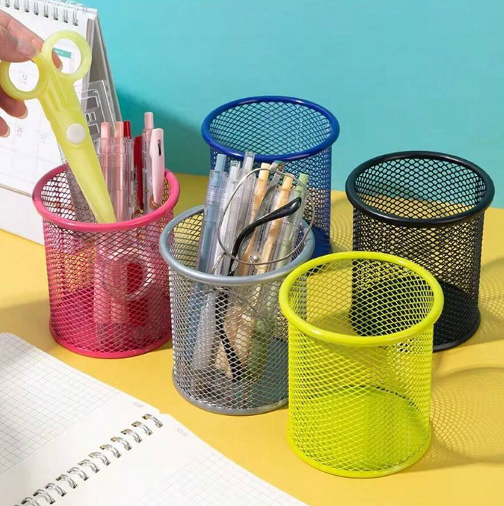 1 pc Black Durable Metal Mesh Pencil Holder Organizer for Office,School Supplies