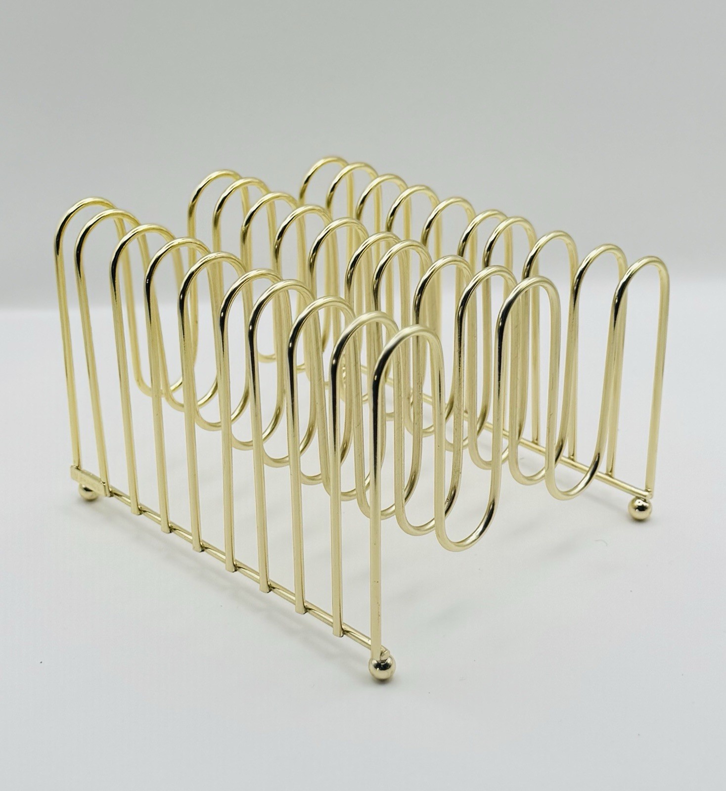 Gold Wire Letter Sorter Desk Organizer Office Mail Paper Holder