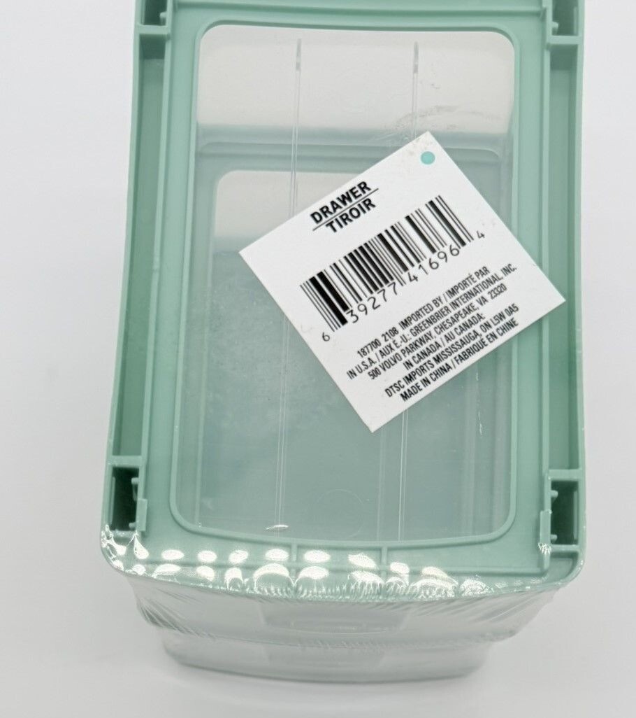 Mini Stackable 2-Drawer Clear/Green Plastic Storage Organizer Desk Makeup Crafts