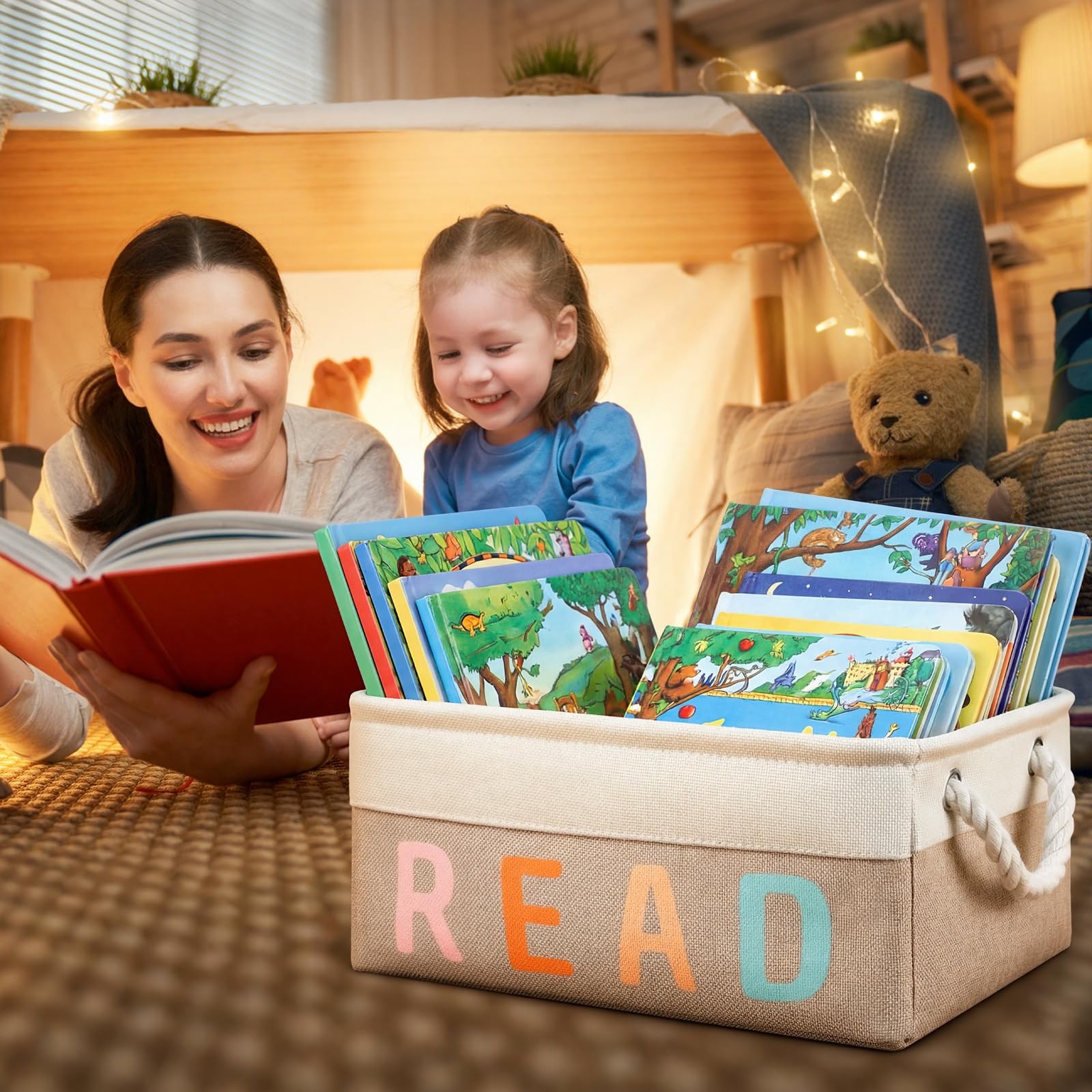 Read Storage Basket, Reading Corner Organizer Supplies Classroom Library Stor…