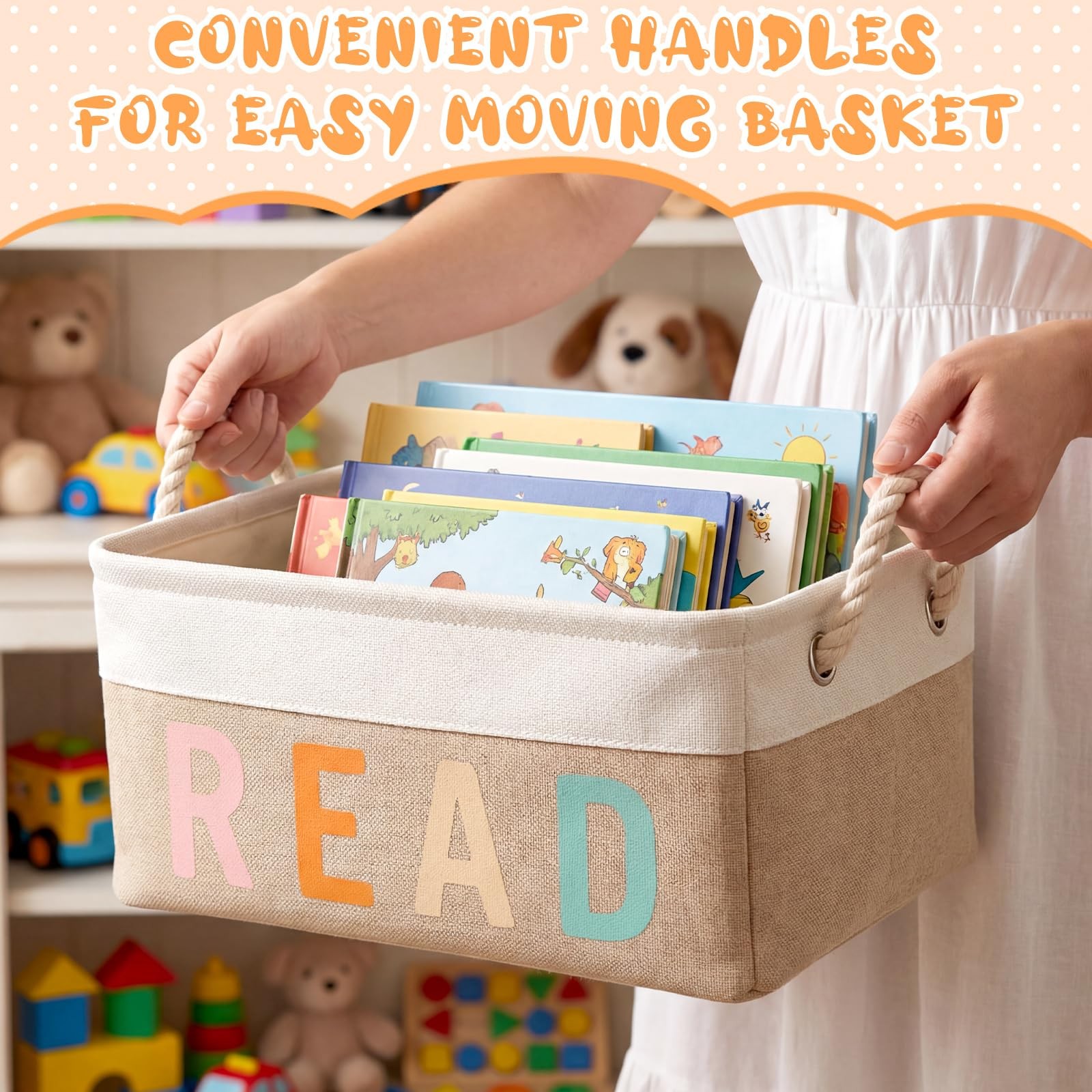 Read Storage Basket, Reading Corner Organizer Supplies Classroom Library Stor…