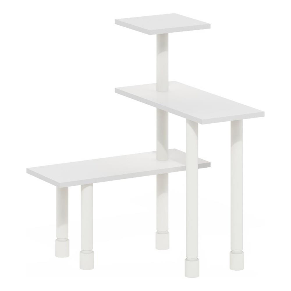 Furinno TURN-N-TUBE 3-Tier Multipurpose Corner Countertop Organizer White/White