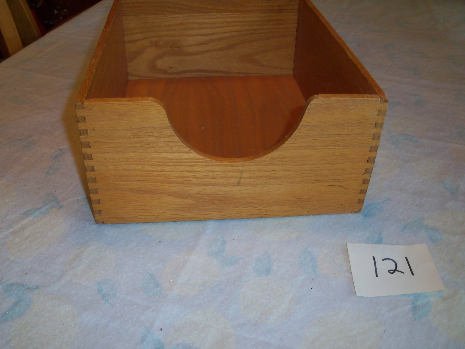 Vintage Hedberg 821 Large Tall Wood Desk Tray Letter File Dovetail Organizer USA